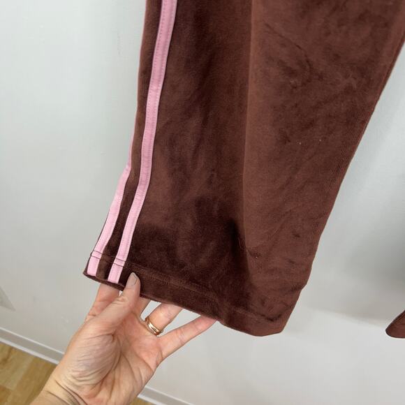 Vintage Y2K 2000s RAVE Brown Pink Velvet Track Sweats Sweat Pants Small - Picture 6 of 8